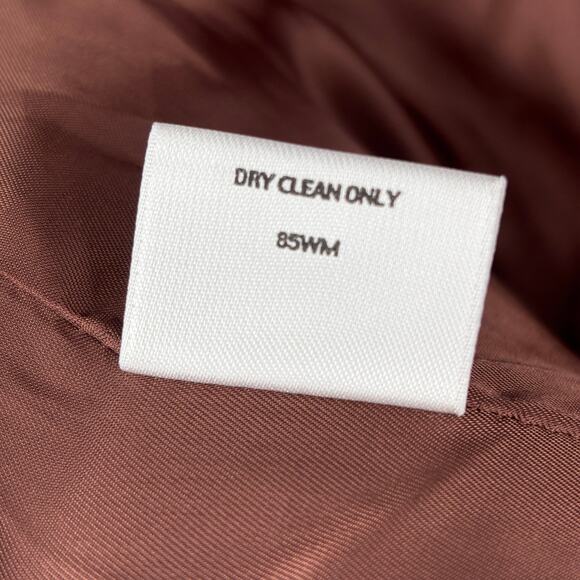 Eileen Fisher Italian Wool Jacket Size L Cinnamon Brown Lined Zip Coat Pockets - Picture 10 of 10